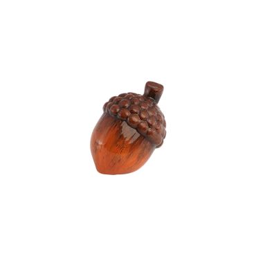 Gland d'automne décoratif en terre cuite marron brillante 7x8cm pour décoration de table | jourdefete.com