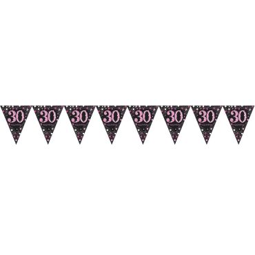 Guirlande Fanion - 30 Ans Rose