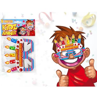 6 Lunettes d'anniversaire cartonnées 6 Lunettes d'anniversaire cartonnées