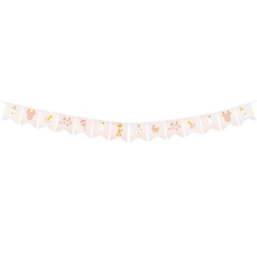 Guirlande avec 14 Fanions en Papier - Baby Shower - Rose| jourdefete.com Guirlande avec 14 Fanions en Papier - Baby Shower - Rose| jourdefete.com