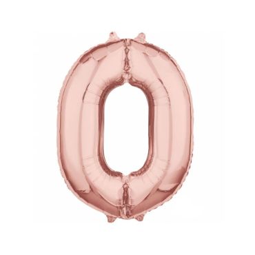 ballon à air chiffre au choix de 66 cm rose gold | jourdefete.com