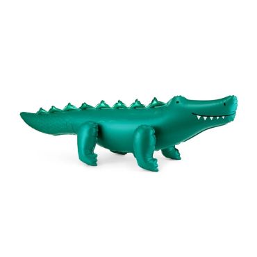 Grand ballon en aluminium métallisé vert en forme de crocodile souriant | jourdefete.com