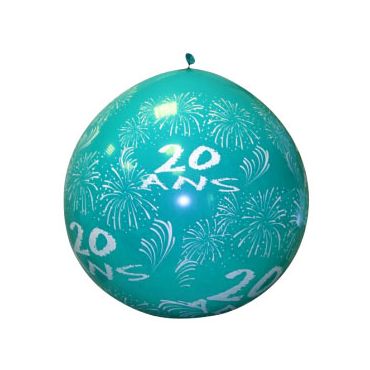 Ballon de Baudruche Géant "20 ans" 1 mètre - Coloris au choix Ballon de Baudruche Géant "20 ans" 1 mètre - Coloris au choix