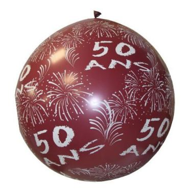 Ballon de Baudruche Géant "50 ans" 1 mètre - Coloris au choix Ballon de Baudruche Géant "50 ans" 1 mètre - Coloris au choix