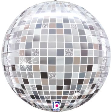Ballon boule disco argent reflétant la lumière pour une ambiance rétro festive | jourdefete.com