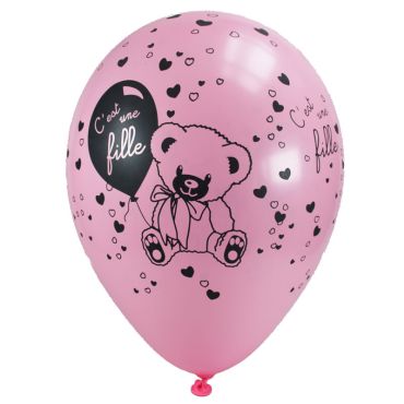 8 Ballons Baptême C'est une Fille Rose 8 Ballons Baptême C'est une Fille Rose