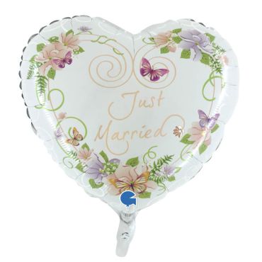 ballon aluminium cœur fleuri just married de 53 cm | jourdefete.com ballon aluminium cœur fleuri just married de 53 cm | jourdefete.com