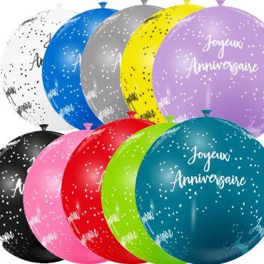 Ballon de Baudruche Géant Joyeux anniversaire 1 mètre - Coloris au choix | jourdefete.com Ballon de Baudruche Géant Joyeux anniversaire 1 mètre - Coloris au choix | jourdefete.com