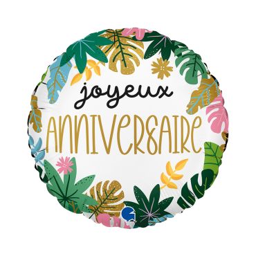 Ballon rond tropical "Joyeux Anniversaire" pour fête estivale | jourdefete.com Ballon rond tropical "Joyeux Anniversaire" pour fête estivale | jourdefete.com