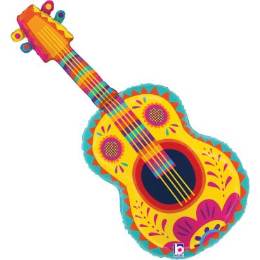 Ballon guitare mexicaine jaune et colorée pour décoration de fête musicale | jourdefete.com Ballon guitare mexicaine jaune et colorée pour décoration de fête musicale | jourdefete.com
