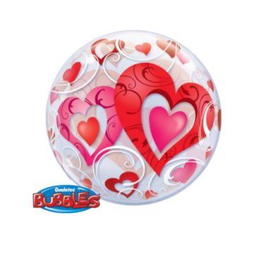 BALLON HÉLIUM BUBBLE CŒURS
