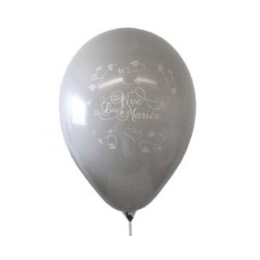 10 Ballons Vive les Mariés Couleur Gris 10 Ballons Vive les Mariés Couleur Gris