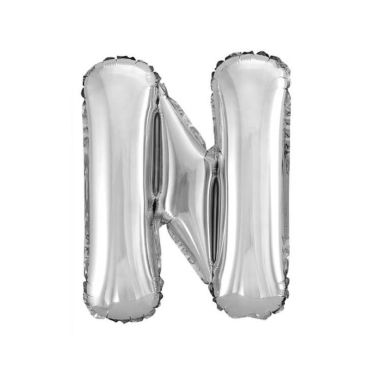Ballon métallique argenté - Lettre "N" Ballon métallique argenté - Lettre "N"