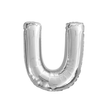 Ballon métallique argenté - Lettre "U" Ballon métallique argenté - Lettre "U"
