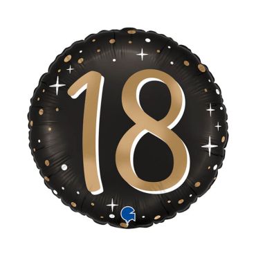 Ballon rond noir et or 18 ans pour anniversaire | jourdefete.com Ballon rond noir et or 18 ans pour anniversaire | jourdefete.com