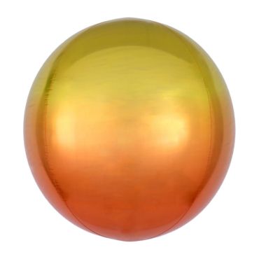 Un superbe ballon jaune au dégradé orange à gonfler lors de votre fête | jourdefete.com