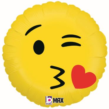 ballon aluminium rond emoji bisou de 46 cm | jourdefete.com ballon aluminium rond emoji bisou de 46 cm | jourdefete.com