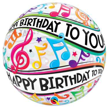 Ballon en Latex Sphérique Transparent - "Joyeux Anniversaire" - Musique Ballon en Latex Sphérique Transparent - "Joyeux Anniversaire" - Musique