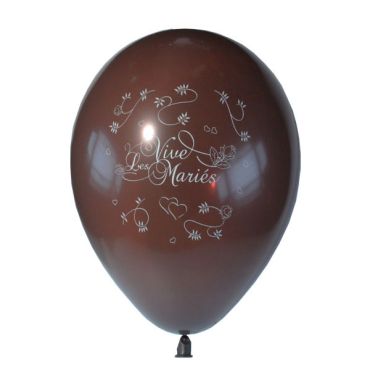 10 Ballons Vive les Mariés Couleur Chocolat 10 Ballons Vive les Mariés Couleur Chocolat