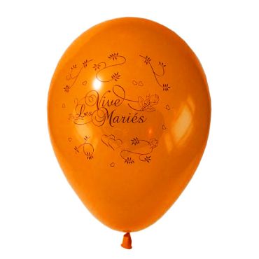 10 Ballons Vive les Mariés Couleur Orange 10 Ballons Vive les Mariés Couleur Orange