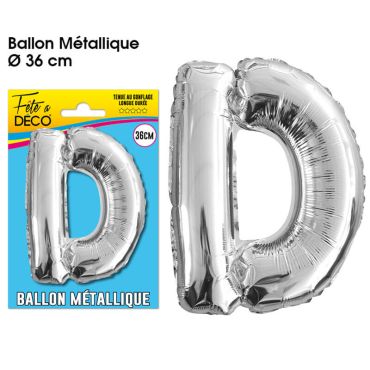 Ballon métallique argenté - Lettre "D" Ballon métallique argenté - Lettre "D"