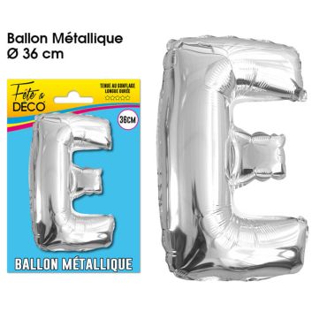Ballon métallique argenté - Lettre "E" Ballon métallique argenté - Lettre "E"