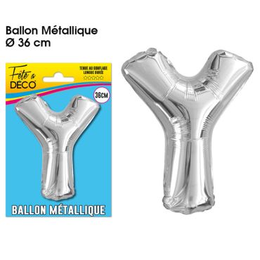 Ballon métallique argenté - Lettre "Y" Ballon métallique argenté - Lettre "Y"