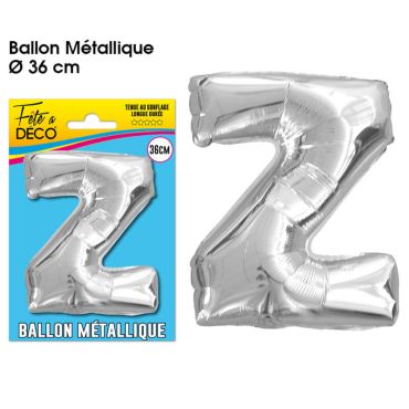 Ballon métallique argenté - Lettre "Z" Ballon métallique argenté - Lettre "Z"
