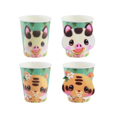 Gobelets en carton 3D avec animaux Bangoberry 250 ml | jourdefete.com Gobelets en carton 3D avec animaux Bangoberry 250 ml | jourdefete.com