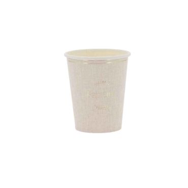 Gobelets carton baptême effet lin et or 255 ml | jourdefete.com Gobelets carton baptême effet lin et or 255 ml | jourdefete.com