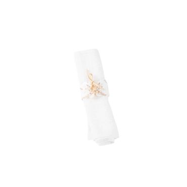 Ronds de serviette - Collection Pampas, Fleurs de Coton et Or Ronds de serviette - Collection Pampas, Fleurs de Coton et Or