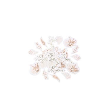 Assortiment de 100 Confettis - Collection Pampas, Fleurs de Coton et Or Assortiment de 100 Confettis - Collection Pampas, Fleurs de Coton et Or