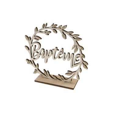 Couronne en bois "Baptême" pour décoration de baptême | jourdefete.com Couronne en bois "Baptême" pour décoration de baptême | jourdefete.com