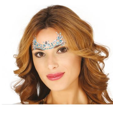 Bijoux adhésifs visage en cristaux bleus et argentés pour soirées | jourdefete.com Bijoux adhésifs visage en cristaux bleus et argentés pour soirées | jourdefete.com