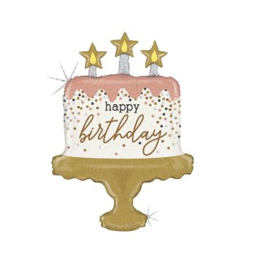 ballon aluminium anniversaire cake happy birthday glitter 84 cm ballon aluminium anniversaire cake happy birthday glitter 84 cm