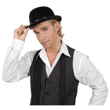 Chapeau Melon Noir Velours 59 cm Chapeau Melon Noir Velours 59 cm