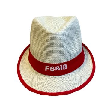 Chapeau borsalino blanc avec liseré rouge Feria pour adulte Chapeau borsalino blanc avec liseré rouge Feria pour adulte