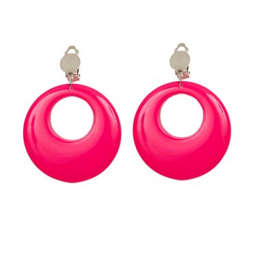Boucles d’oreilles fluo rose pour soirées rétro et à thème | jourdefete.com Boucles d’oreilles fluo rose pour soirées rétro et à thème | jourdefete.com