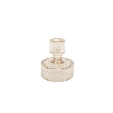 Bougeoir Double Timor en Verre Fumé Rainuré 8 x 9 cm | jourdefete.com Bougeoir Double Timor en Verre Fumé Rainuré 8 x 9 cm | jourdefete.com