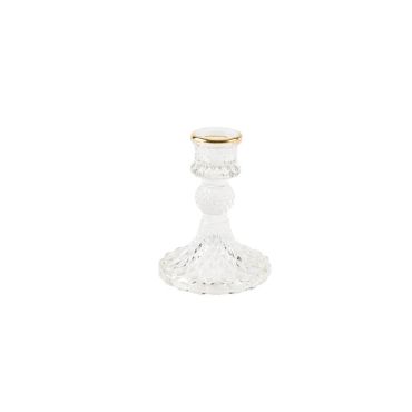 Bougeoir Garance- Verre Transparent et Liseré Or Bougeoir Garance- Verre Transparent et Liseré Or
