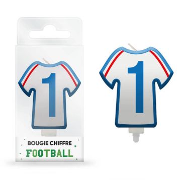 Bougie chiffre Football "1" en forme de maillot de foot | jourdefete.com Bougie chiffre Football "1" en forme de maillot de foot | jourdefete.com