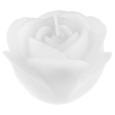 Bougie blanche en forme de rose pour ambiance romantique | jourdefete.com Bougie blanche en forme de rose pour ambiance romantique | jourdefete.com