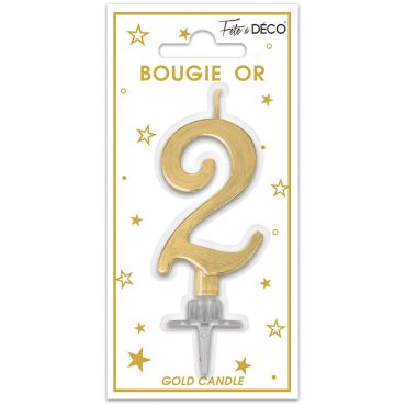 Bougie chiffre 2 dorée élégante pour gâteau d’anniversaire | jourdefete.com Bougie chiffre 2 dorée élégante pour gâteau d’anniversaire | jourdefete.com