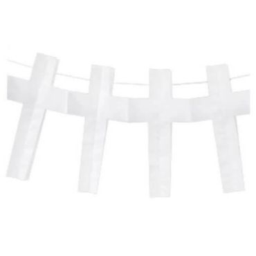Guirlande en Papier - Croix - Blanc - 4 Mètres | jourdefete.com Guirlande en Papier - Croix - Blanc - 4 Mètres | jourdefete.com