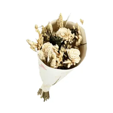 Bouquet de fleurs séchées crème et naturel, élégant et intemporel pour une décoration raffinée | jourdefete.com