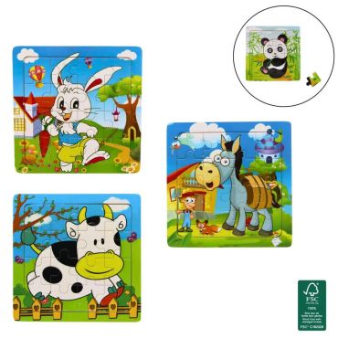 Puzzle en bois animaux de la ferme et panda 16 pièces | jourdefete.com Puzzle en bois animaux de la ferme et panda 16 pièces | jourdefete.com