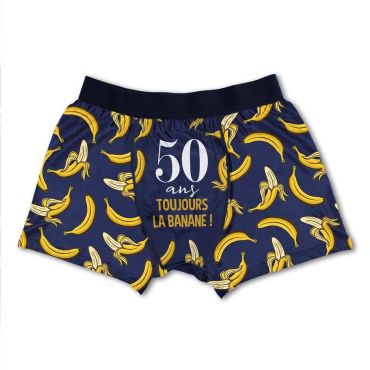 Boxer homme 50 ans imprimé bananes et texte "Toujours la banane" | jourdefete.com Boxer homme 50 ans imprimé bananes et texte "Toujours la banane" | jourdefete.com