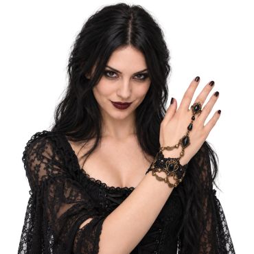 Bracelet bague gothique et pierre pour déguisement Halloween | jourdefete.com