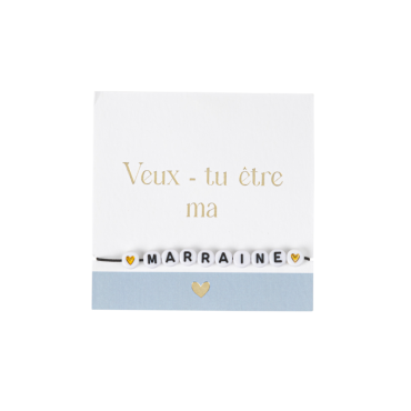 Bracelet en perles bleu orage "Veux-tu être ma marraine ?" pour une demande émouvante | jourdefete.com Bracelet en perles bleu orage "Veux-tu être ma marraine ?" pour une demande émouvante | jourdefete.com