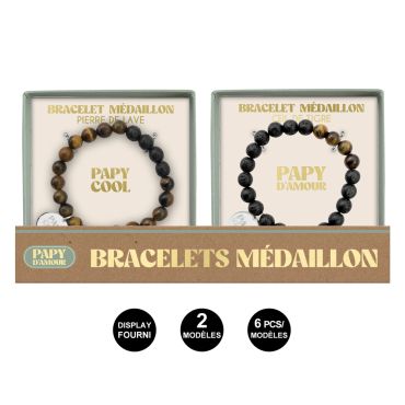 Bracelets médaillon pierres pour papy "cool" et "d’amour" | jourdefete.com Bracelets médaillon pierres pour papy "cool" et "d’amour" | jourdefete.com